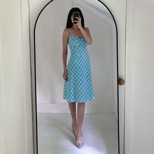 Zinc Vintage 90s Mod Printed A-Line Midi Dress Size 11